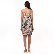 Load image into Gallery viewer, Woman standing with her back to the camera, wearing a chic floral slip dress by Anuschka - 3346.
