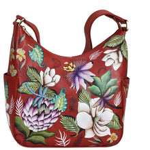 Load image into Gallery viewer, Crimson Garden Classic Hobo With Side Pockets - 382
