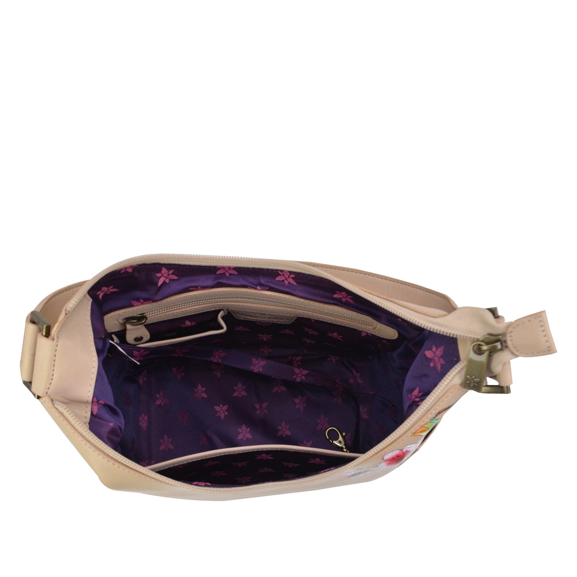 FLOWER GARDEN ALMOND Classic Hobo With Side Pockets - 382