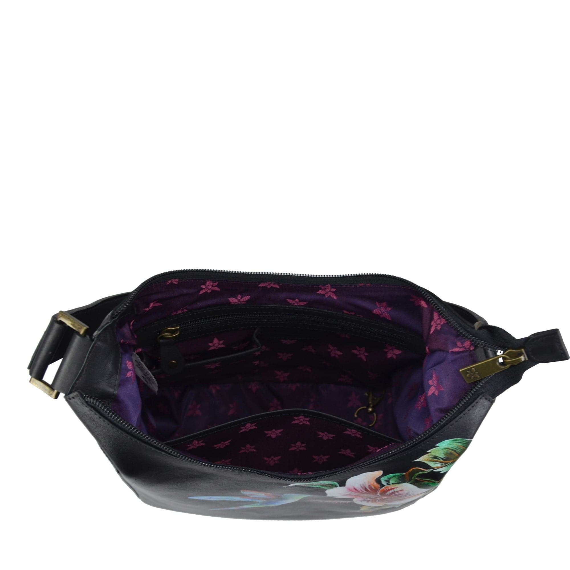 Hummingbird Black Classic Hobo With Side Pockets - 382