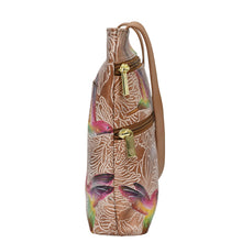 Load image into Gallery viewer, Printed backpack with tropical fish design, front zip pocket, and an adjustable shoulder strap.
Product Name: Medium Crossbody With Double Zip Pockets - 447
Brand Name: Anuschka
