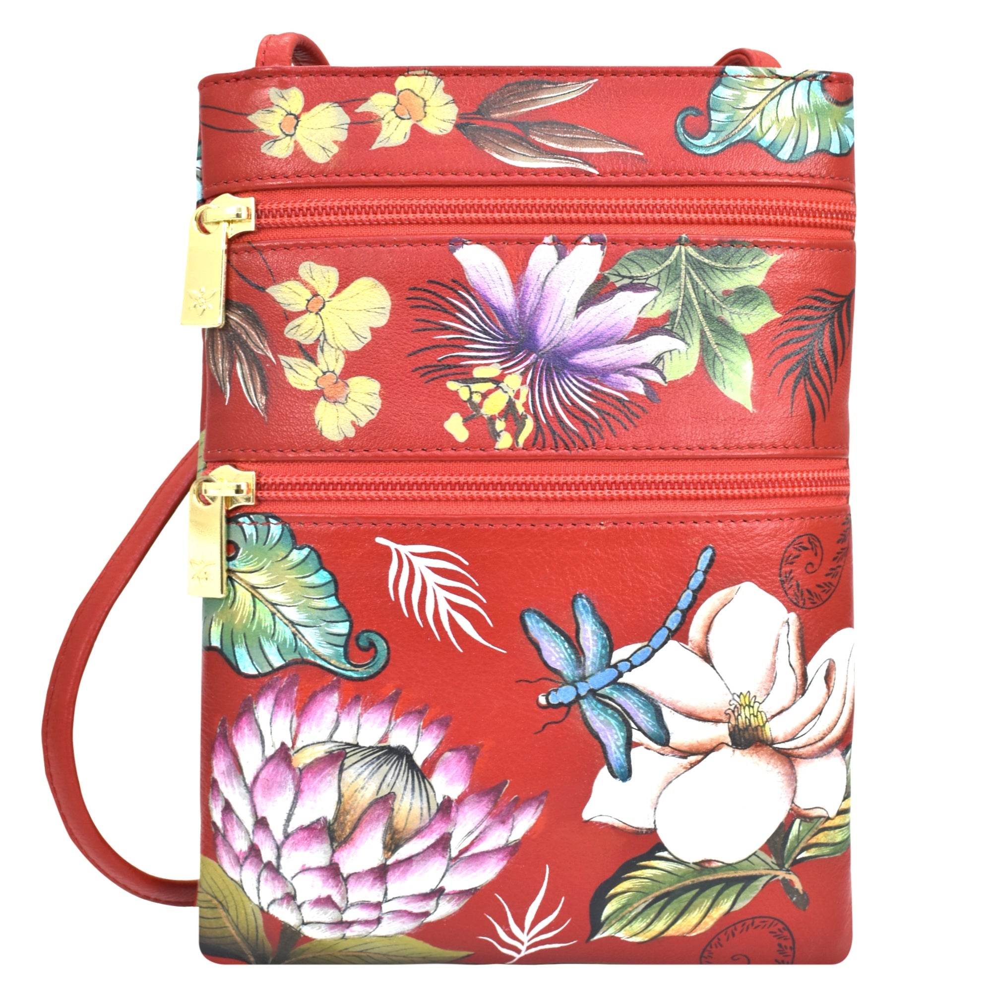 Crimson Garden Mini Double Zip Travel Crossbody - 448