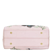 Load image into Gallery viewer, Pink floral-patterned leather Zip Around Classic Satchel - 625 by Anuschka on a white background.
