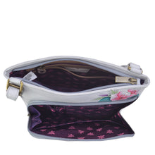 Load image into Gallery viewer, Floral Charm Crossbody With Front Zip Organizer - 651
