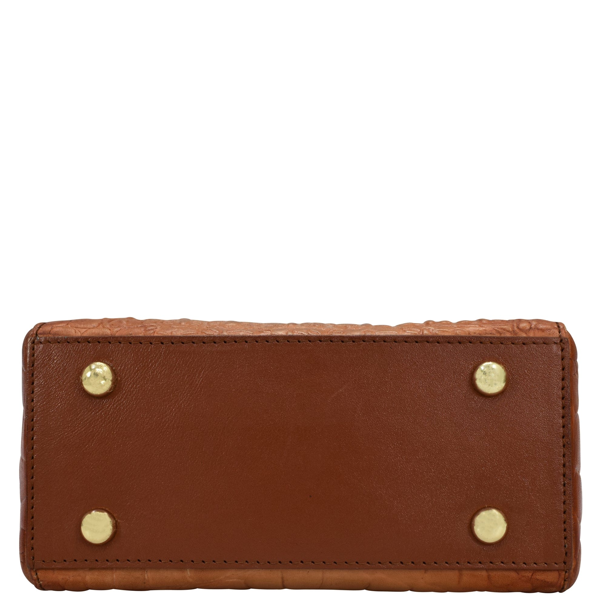 Anuschka Zip Around Travel Organizer - 668 with gold-tone studs and RFID protection on a white background.