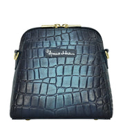 Croc Embossed Sapphire Zip Around Travel Organizer - 668