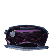 Open Anuschka Zip Around Travel Organizer - 668 with a floral-print interior and RFID protection.