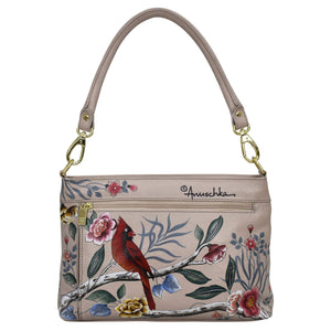 Large RFID Organizer - 684 by Anuschka, featuring floral and bird print design and RFID protection.