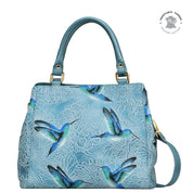 Tooled Birds Sky Multi Compartment Satchel - 690