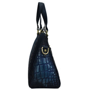 Anuschka Wide Organizer Satchel - 695 handbag with gold-tone hardware.