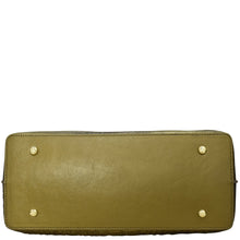 Load image into Gallery viewer, Olive green genuine leather Large Zip Top Tote - 698 with metal stud detailing by Anuschka.
