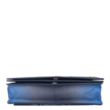 Load image into Gallery viewer, Blue Anuschka 4 in 1 Organizer Crossbody - 711 clutch purse on a white background.
