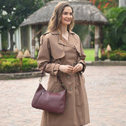 Heritage Leather Large Top Zip Hobo - 8487
