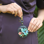 Painted Leather Bag Charm - K0013