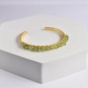 Green Trillion Cut Gemstone Bangle - VBR0007