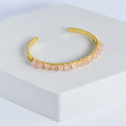 Rose Trillion Cut Gemstone Bangle - VBR0007