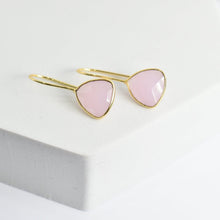 Load image into Gallery viewer, A close-up of a woman&#39;s ear wearing a Vanya Lara Beyond The Dainty Earrings - VER0014 earring with a pink hydro stone stud.
