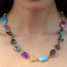 Load image into Gallery viewer, Close-up of an Enchanting Melody Necklace by Vanya Lara around a person&#39;s neck.
