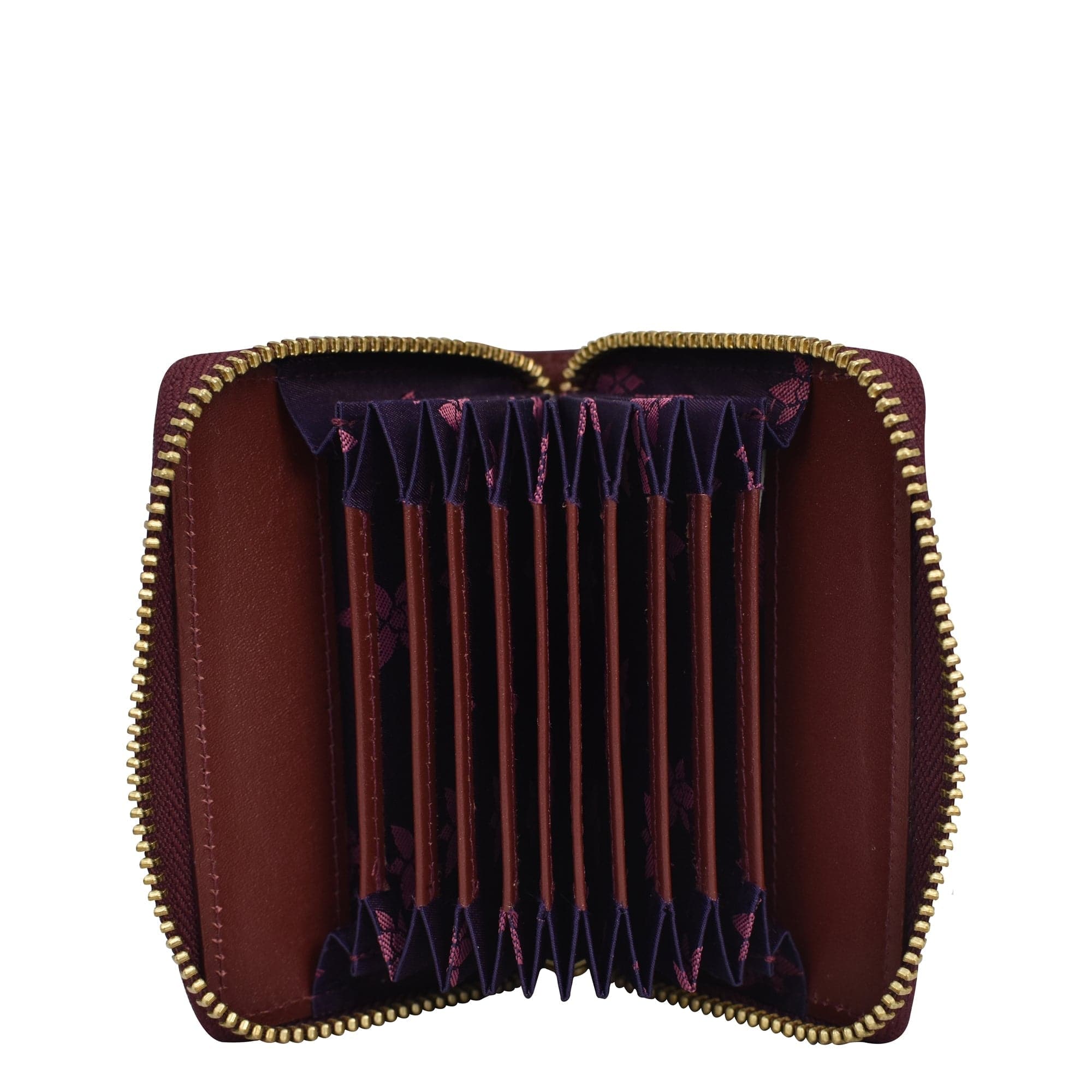 Croco Embossed Berry Accordion Style Credit And Business Card Holder - 1110