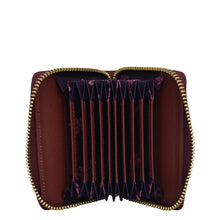Load image into Gallery viewer, Croco Embossed Berry Accordion Style Credit And Business Card Holder - 1110
