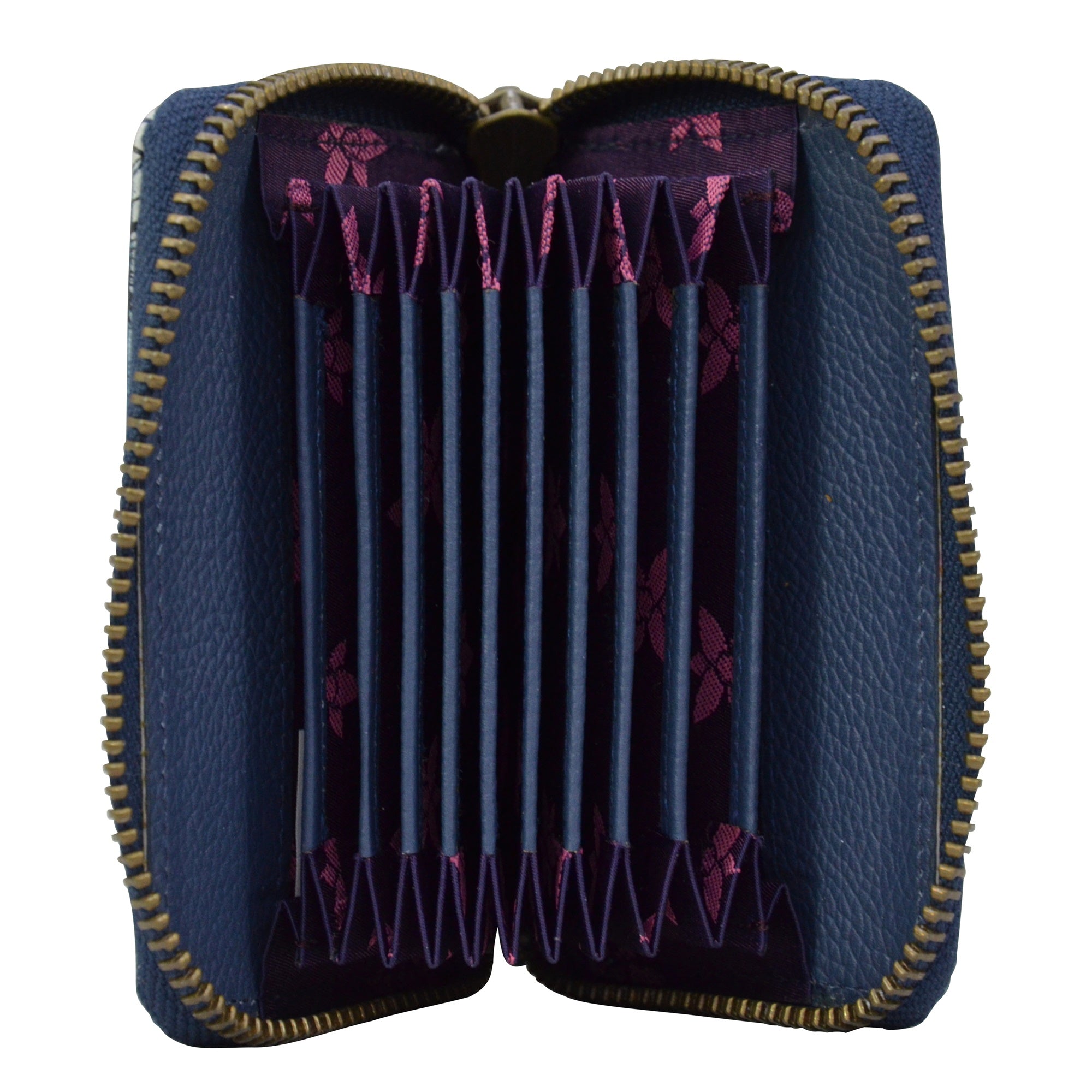 Accordion Style Credit And Business Card Holder - 1110| Anuschka Leather India