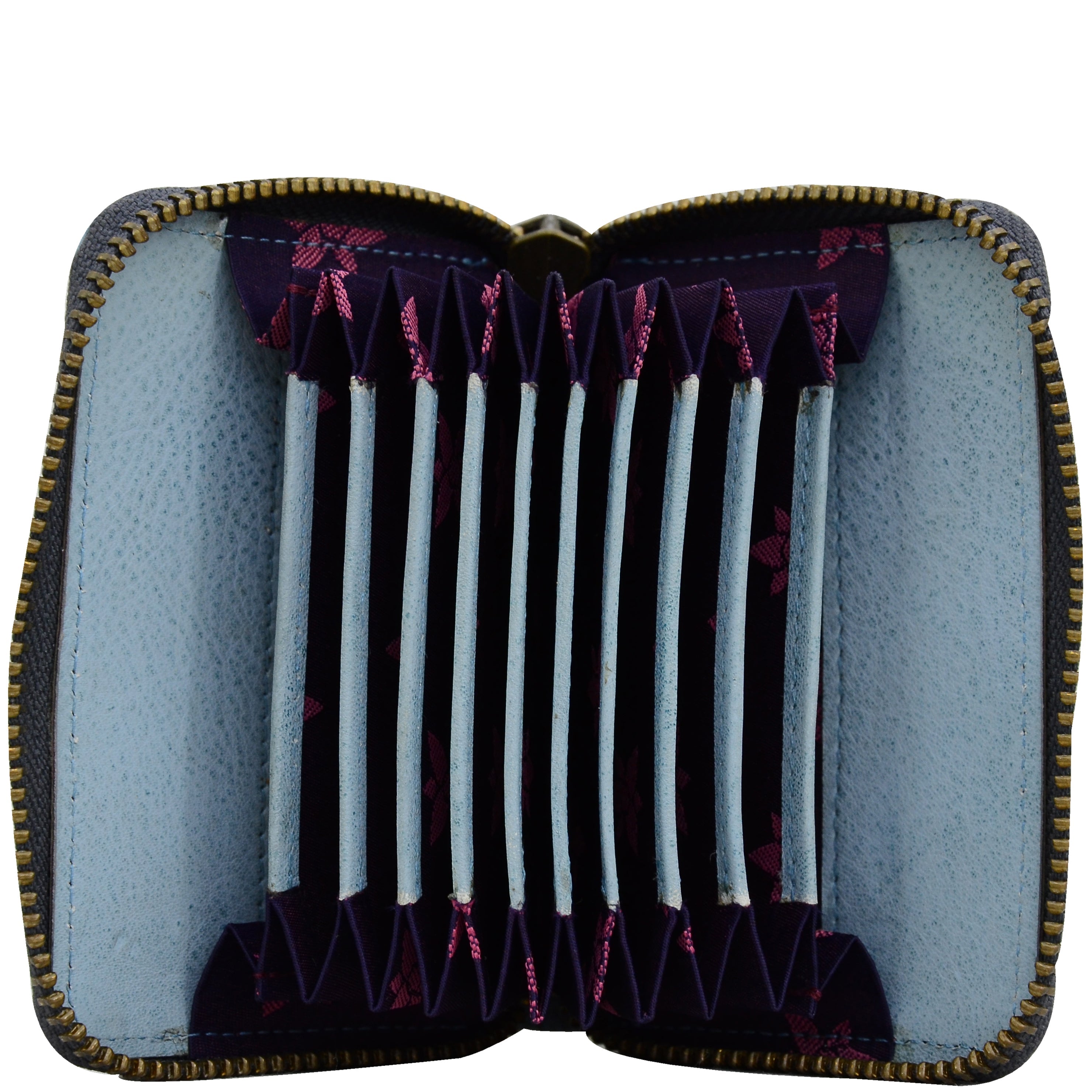 Accordion Style Credit And Business Card Holder - 1110| Anuschka Leather India