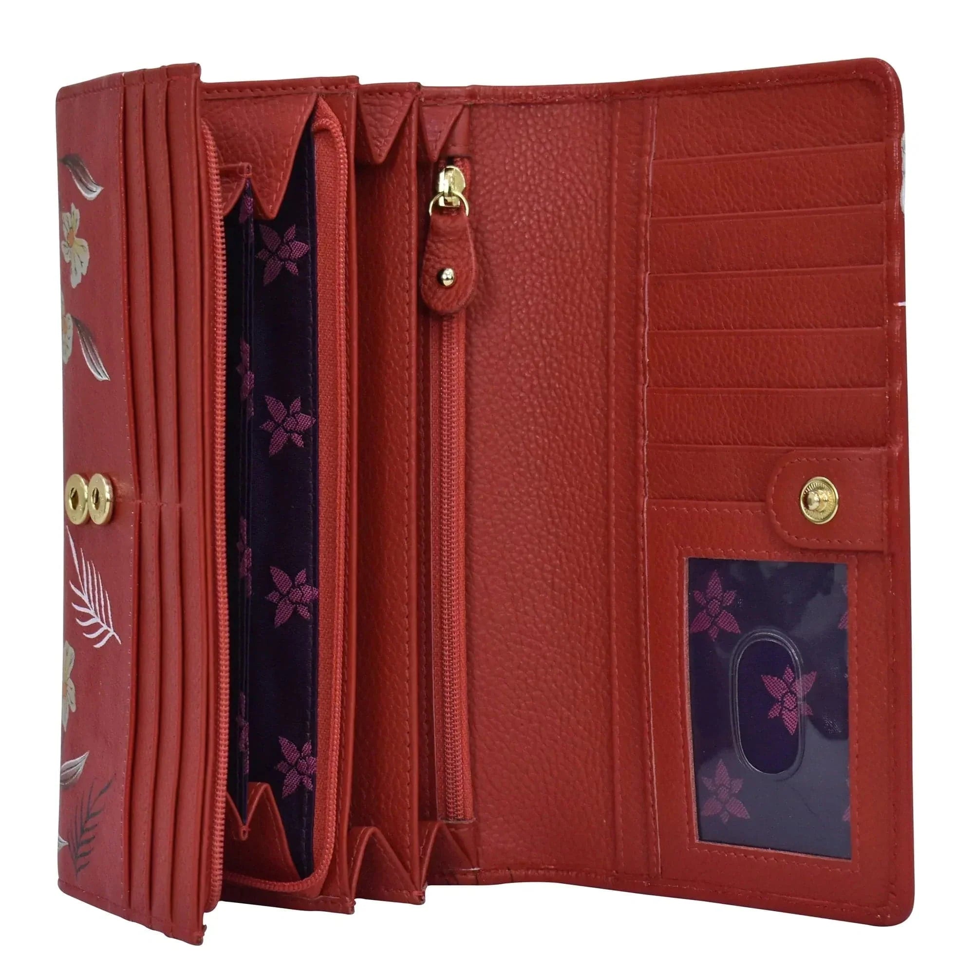Crimson Garden Accordion Flap Wallet - 1112