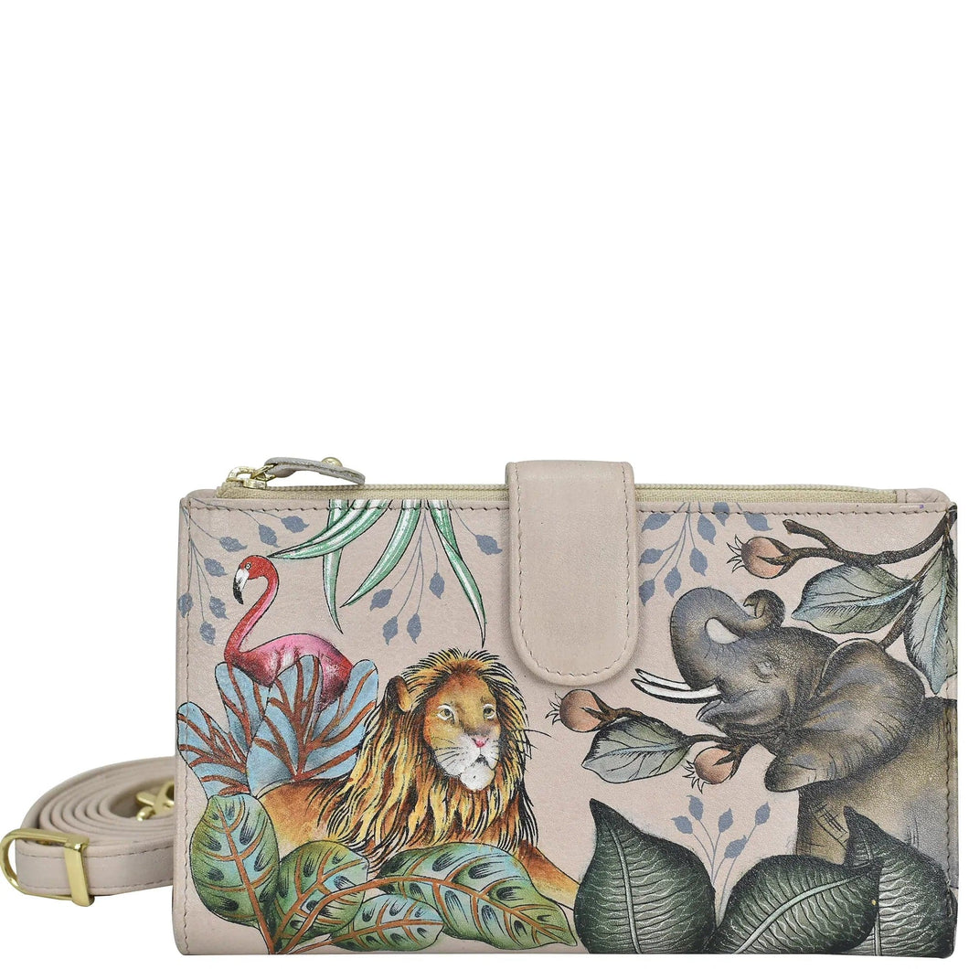 Anuschka Cell Phone Case & Wallet with African Adventure painting