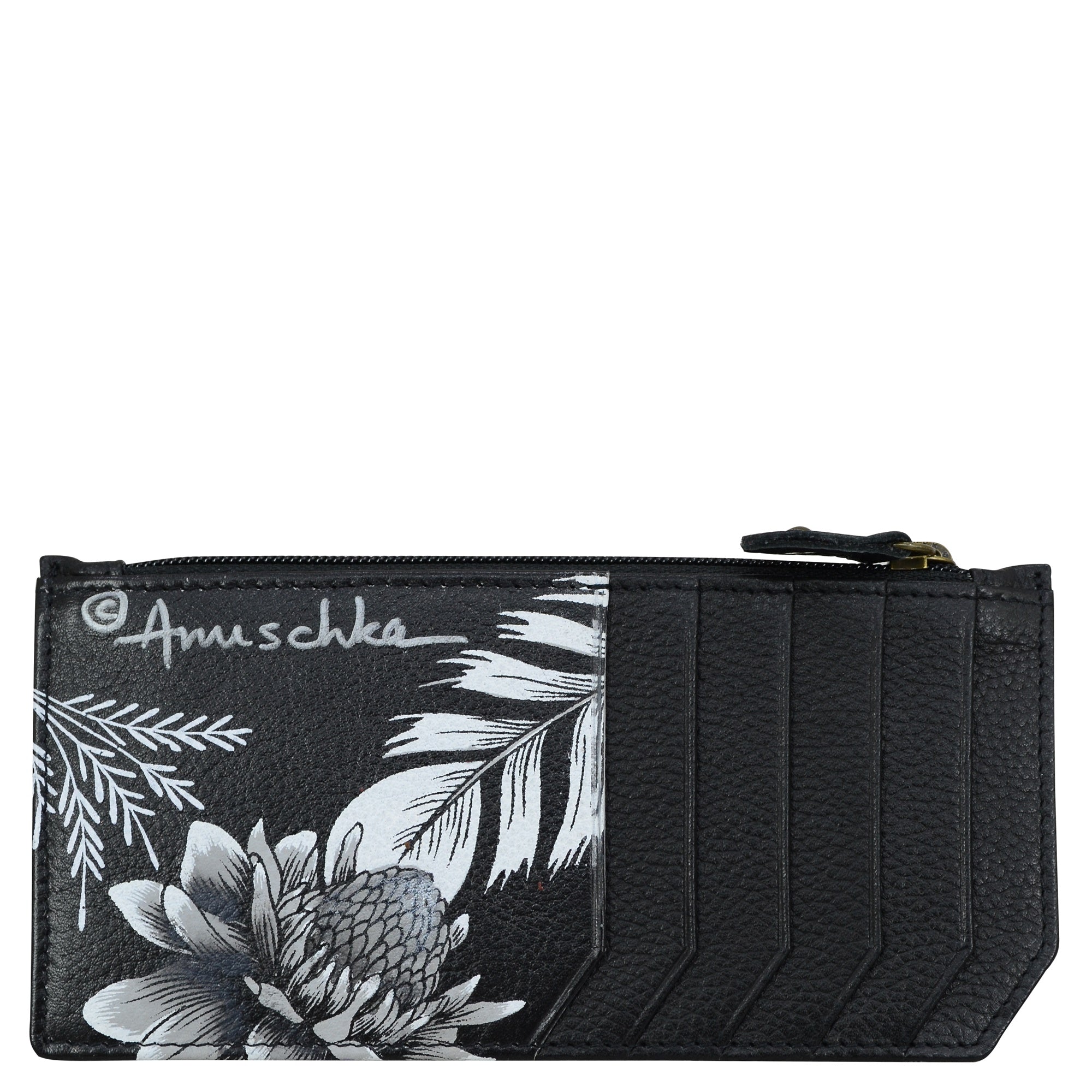RFID Blocking Card Case with Coin Pouch - 1140| Anuschka Leather India