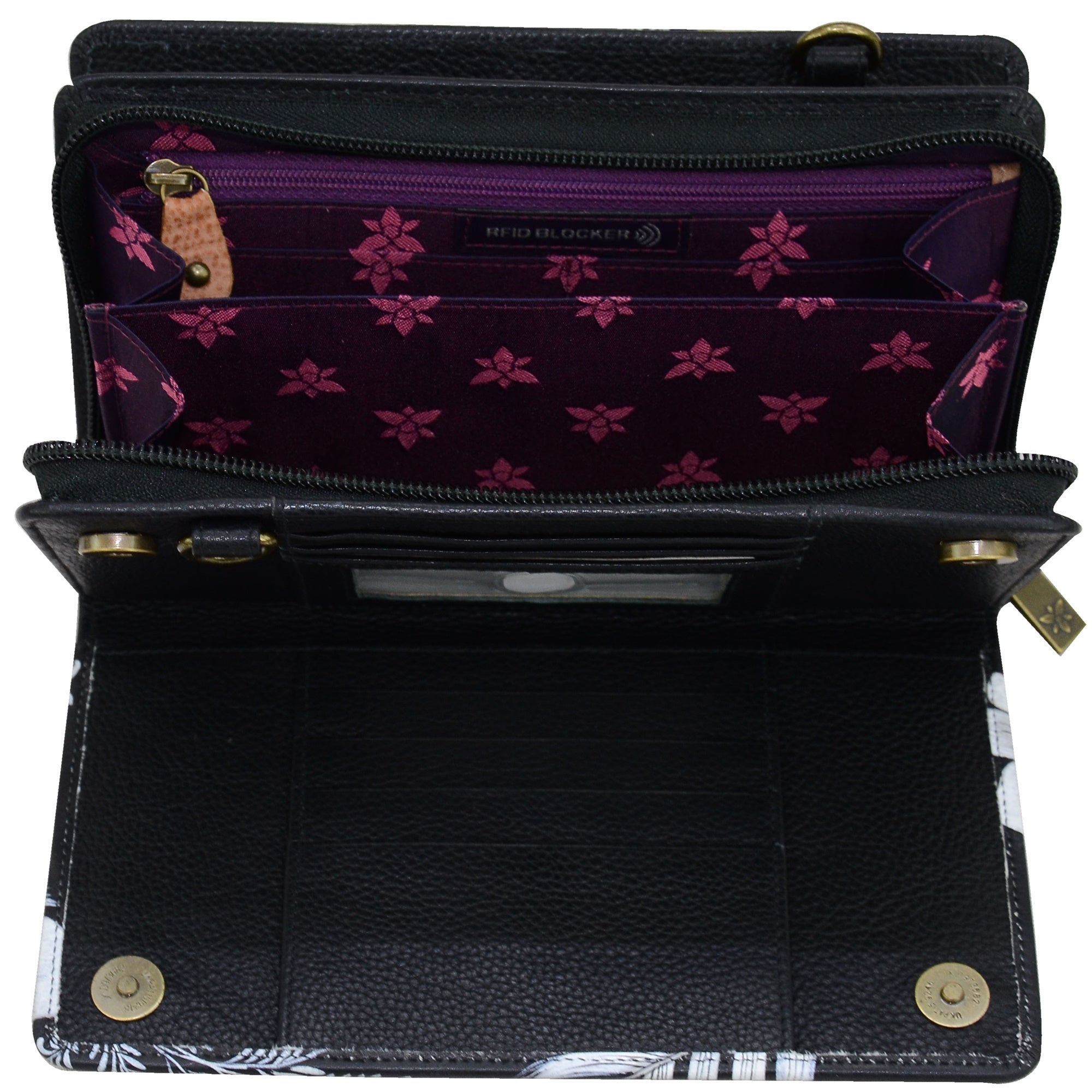 Organizer Wallet Crossbody - 1149| Anuschka Leather India