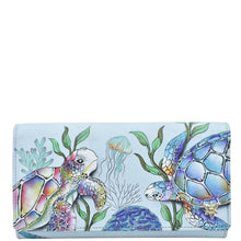 Load image into Gallery viewer, Anuschka Three Fold Wallet with Underwater Beauty painting

