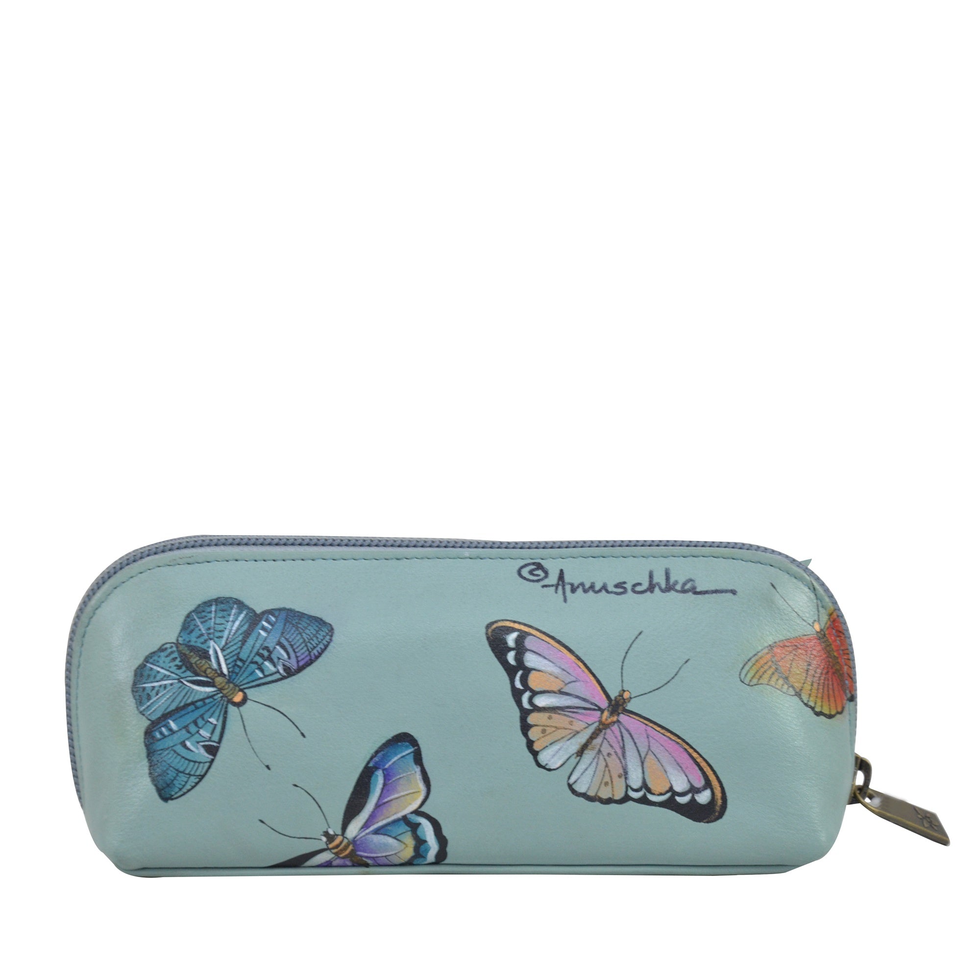 Medium Zip-Around Eyeglass/Cosmetic Pouch - 1163| Anuschka Leather India
