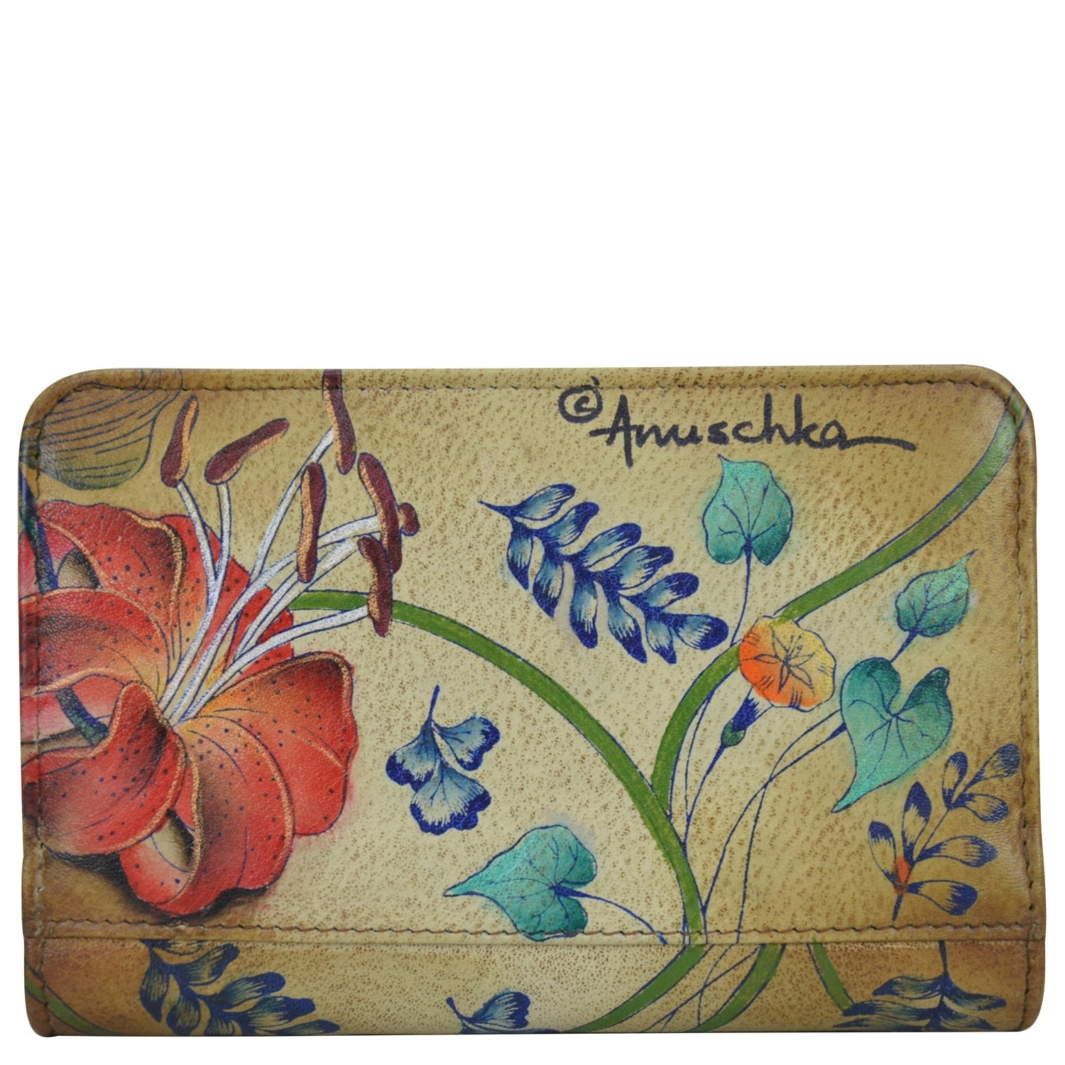 Two-Fold Small Organizer Wallet - 1166| Anuschka Leather India