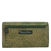 Tooled Butterfly Jade Accordion Flap Wallet - 1174