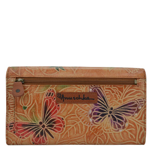 Tooled Butterfly Multi Accordion Flap Wallet - 1174