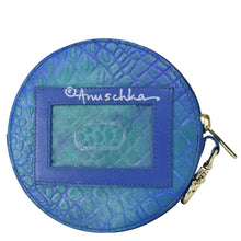 Load image into Gallery viewer, Croco Embossed Peacock Round Coin Purse - 1175
