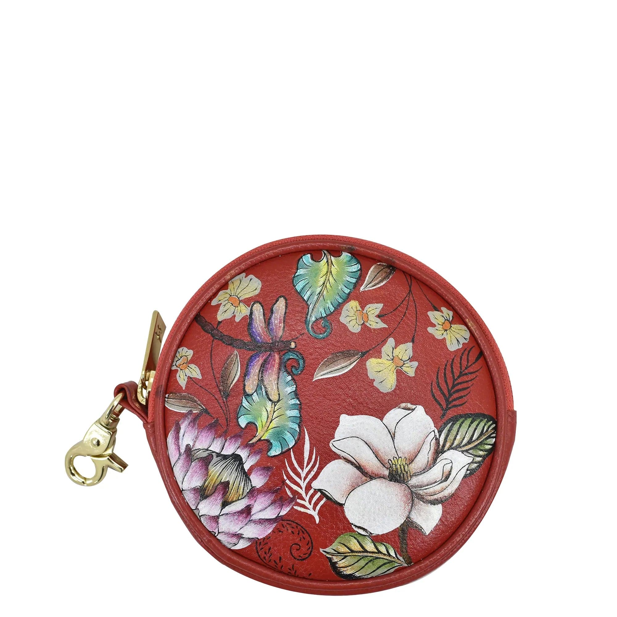 Crimson Garden Round Coin Purse - 1175