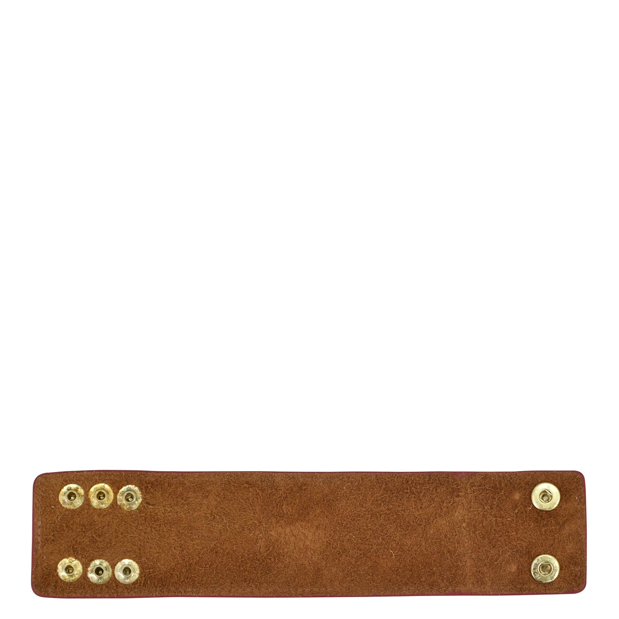 A Anuschka Leather Adjustable Leather Wrist Band - 1176 with empty bullet loops against a white background.