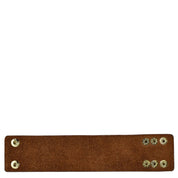 Genuine leather strap with metal rivets on a white background.
