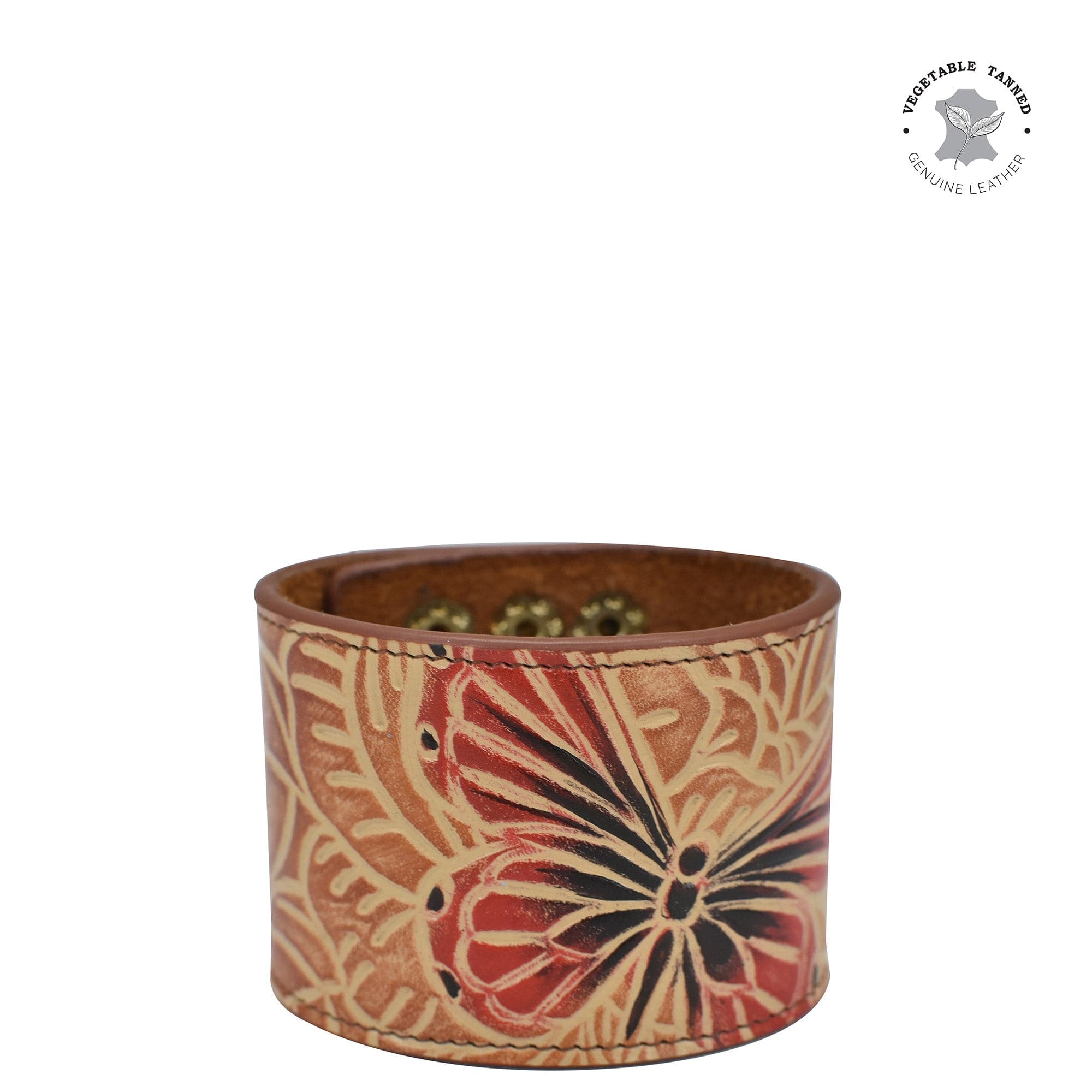 Tooled Butterfly Multi Leather Adjustable Leather Wrist Band - 1176
