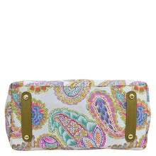 Load image into Gallery viewer, Anuschka Floral patterned clutch with gold-tone hardware accents and zip entry.
