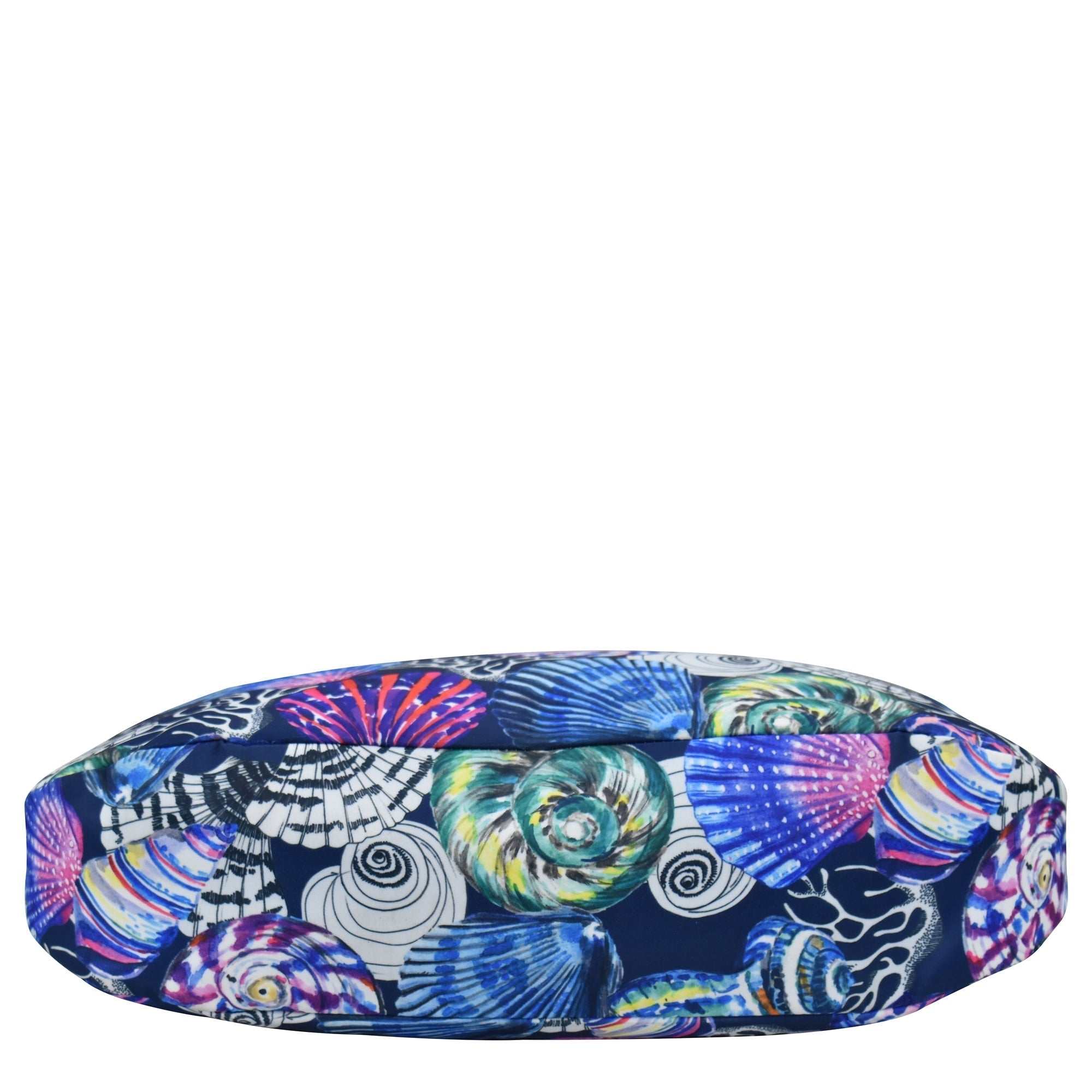 Patterned sunglass case with a seashell design and a zippered pocket Anuschka Fabric with Leather Trim Large Sling Hobo - 12010.