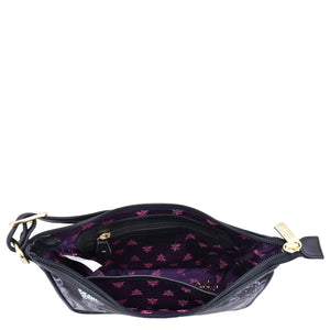 Fabric with Leather Trim East/West Hobo - 12013