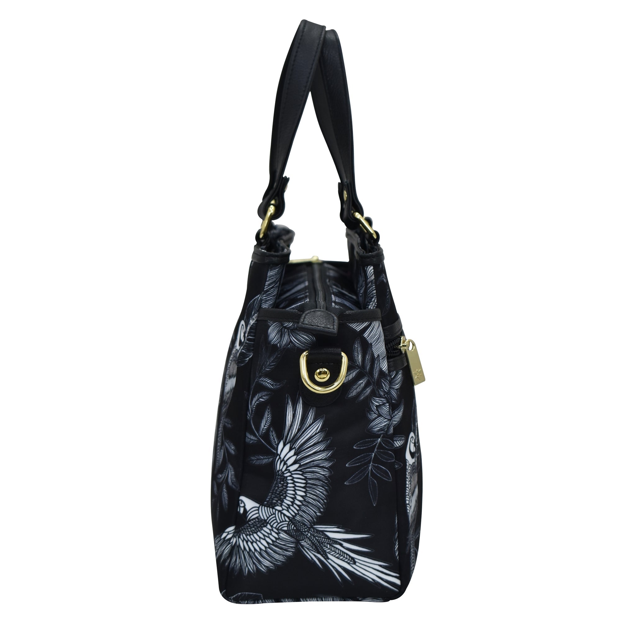 Anuschka Fabric with Leather Trim Multi Compartment Satchel - 12014