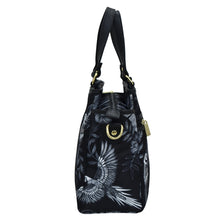 Load image into Gallery viewer, Anuschka Fabric with Leather Trim Multi Compartment Satchel - 12014
