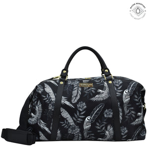 Jungle Macaws Fabric with Leather Trim Great Escape Duffle - 12016