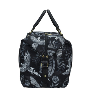 Anuschka's Fabric with Leather Trim Great Escape Duffle - 12016, featuring a zippered pocket.