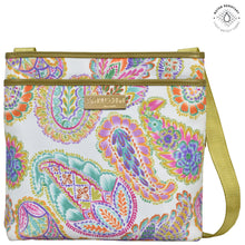 Load image into Gallery viewer, Fabric with Leather Trim Crossbody with Slip Pocket - 12017
