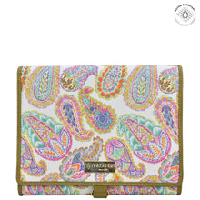 Load image into Gallery viewer, Boho Paisley Fabric with Leather Trim Toiletry Case - 13001
