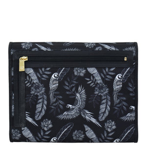 Jungle Macaws Fabric with Leather Trim Toiletry Case - 13001